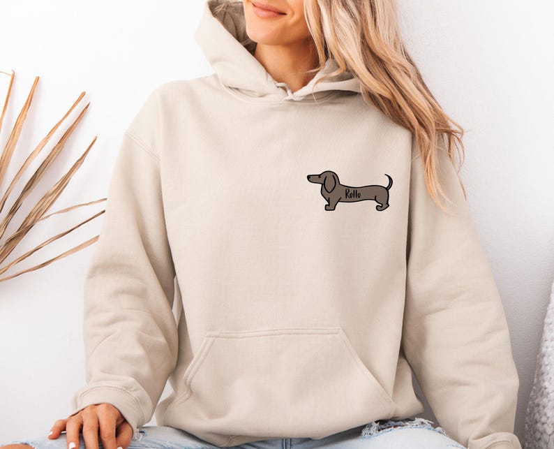 Personalised Dog Hoodie, Sausage Dog Gifts, Dog Lover Gifts, Dog Walking Hoodie, Dog Mum Jumper, Dog Owner Gifts, Custom Dog Gifts image 1