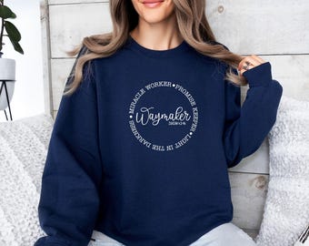 Waymaker Sweatshirt, Christian Sweatshirt, Christmas Sweatshirt, Religious Sweater, Jesus Jumper, Bible Verse Crewneck, Kids Religious Gifts