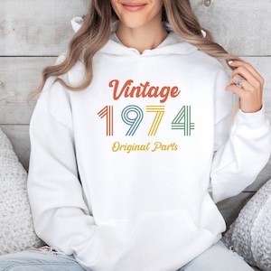 50th Birthday Hoodie, 1974 Birthday Gift, Born In 1974, Womens 50th Bday, 50th Birthday Gift, 1974 Gift, Mum Birthday Gift, Mens 50th Gift image 5