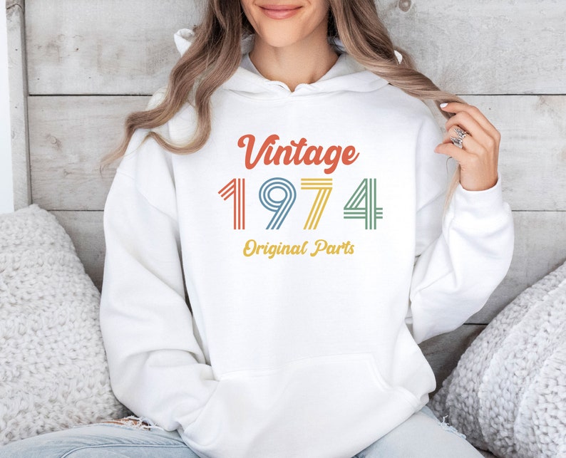 50th Birthday Hoodie, 1974 Birthday Gift, Born In 1974, Womens 50th Bday, 50th Birthday Gift, 1974 Gift, Mum Birthday Gift, Mens 50th Gift image 5