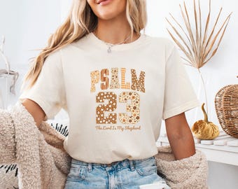 T-shirt Psaumes, T-shirt Psaume 23, T-shirt Verset Biblique, T-shirt Chrétien, T-shirt Religieux, T-shirt Chrétien Femme, Cadeau pour Enfants (Église), T-shirt Foi