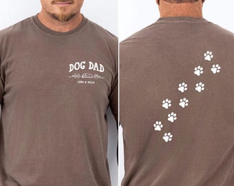 Comfort Colors® Personalised Dog Lovers Dad T-hirt, Fathers Day Shirt, Custom Dog Names Gift