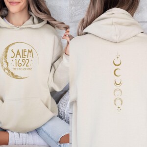 Salem Hoodie, Witchy Hoodie, Salem 1692 Hoodie, 1692 They Missed One, Salem Massachusetts, Retro Halloween, Halloween Party, Cute Witch Top image 3
