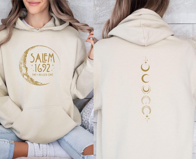 Salem Hoodie, Witchy Hoodie, Salem 1692 Hoodie, 1692 They Missed One, Salem Massachusetts, Retro Halloween, Halloween Party, Cute Witch Top image 3