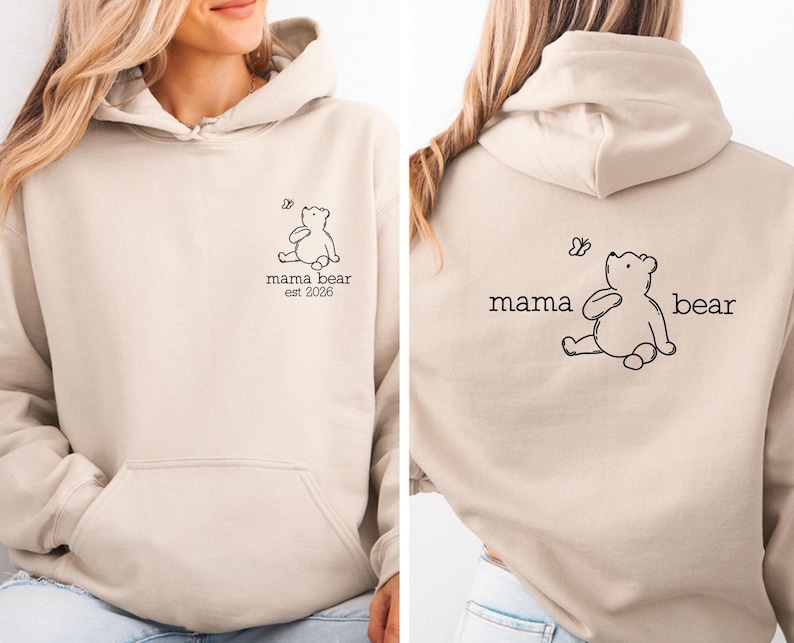 Mama Bear Hoodie, New Mum Gift, New Mum Cristmas Gift, Mothers Day Hoodie, Mom To Be Pullover, Mummy Birthday Gift, Mother's Day Hoodie image 1