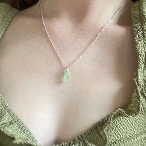 Sage green sea glass necklace, pick your own piece. Beautiful handmade necklaces