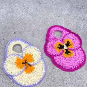 Crochet Pansy Tote Mini PDF Pattern image 4