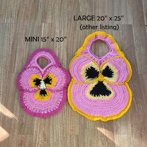 Crochet Pansy Tote Mini PDF Pattern image 5