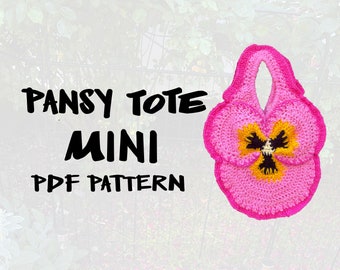 Crochet Pansy Tote Mini PDF Pattern