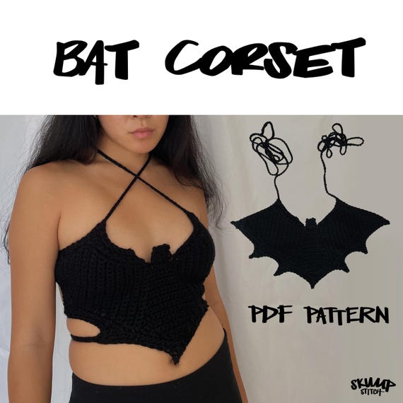 Crochet Bat Corset PDF Pattern