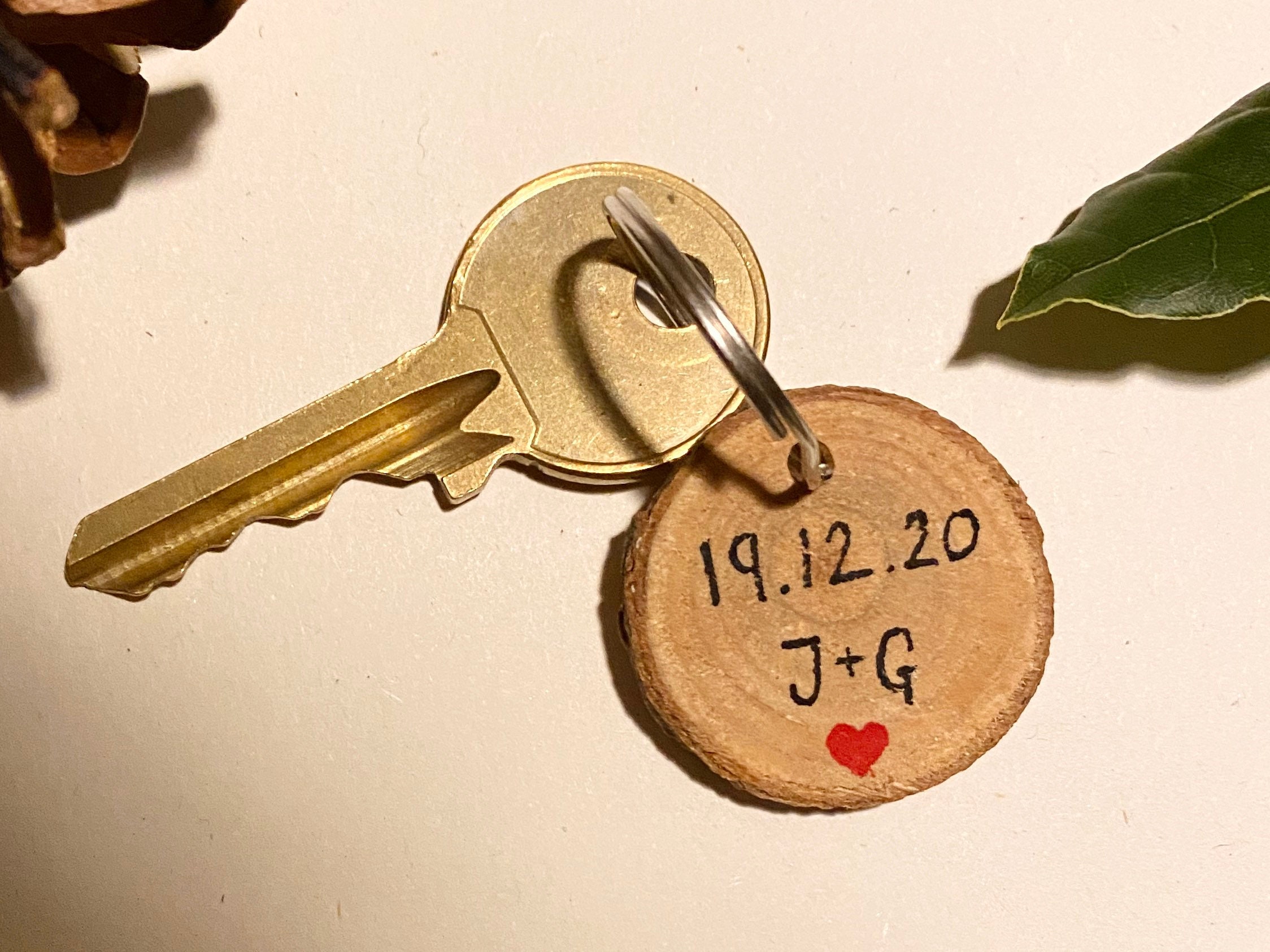 Personalised Key Ring Initials and Date key chain Etsy