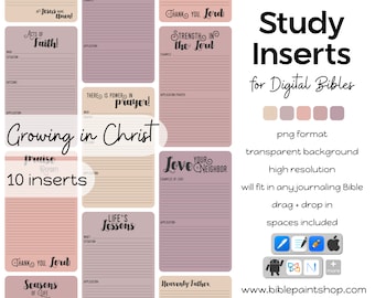 Bible Study Inserts | Digital Stickers | Bible Stickers | Bible Journal Stickers | Christian Stickers | PNG | Digital Planner Stickers