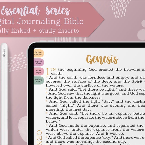 Biblia digital / ASV / Esencial / Diario bíblico para GoodNotes TouchNotes / Diario bíblico para iPad y Android / Diario de estudio bíblico