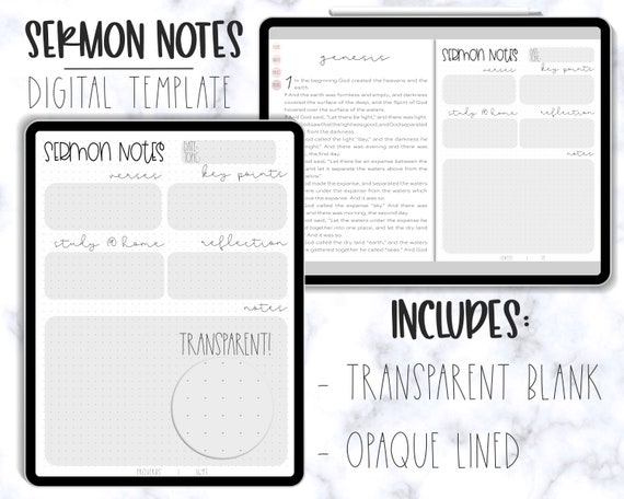 Sermon Notes Inserts | Digital Stickers | Digital Inserts | Digital Templates | PNG | Bible Journal Stickers