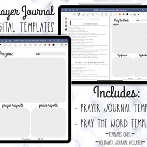 Prayer Journal Template | Digital Stickers | Digital Inserts | Digital Templates  | Bible Journal Sticker | PNG