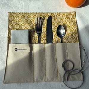 Bestecktasche / Bestecketui mit geometrischen Mustern