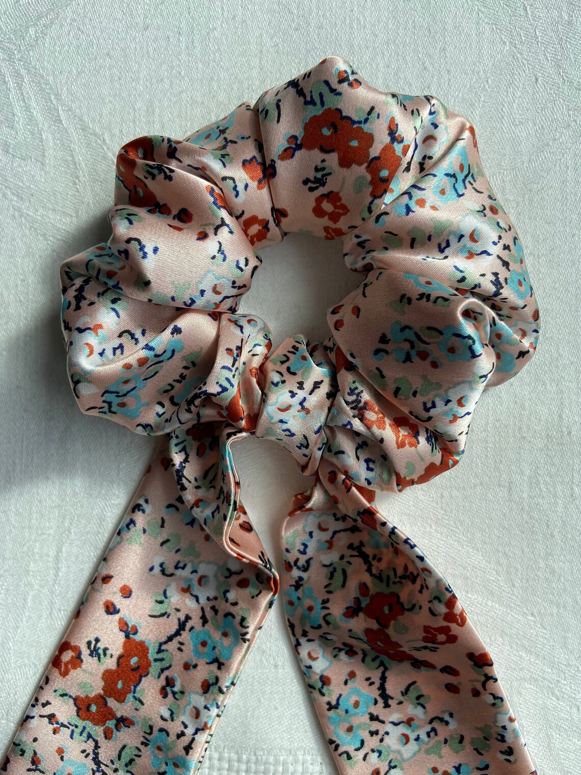 Chouchou foulard satin / Scrunchies double gaze | Etsy