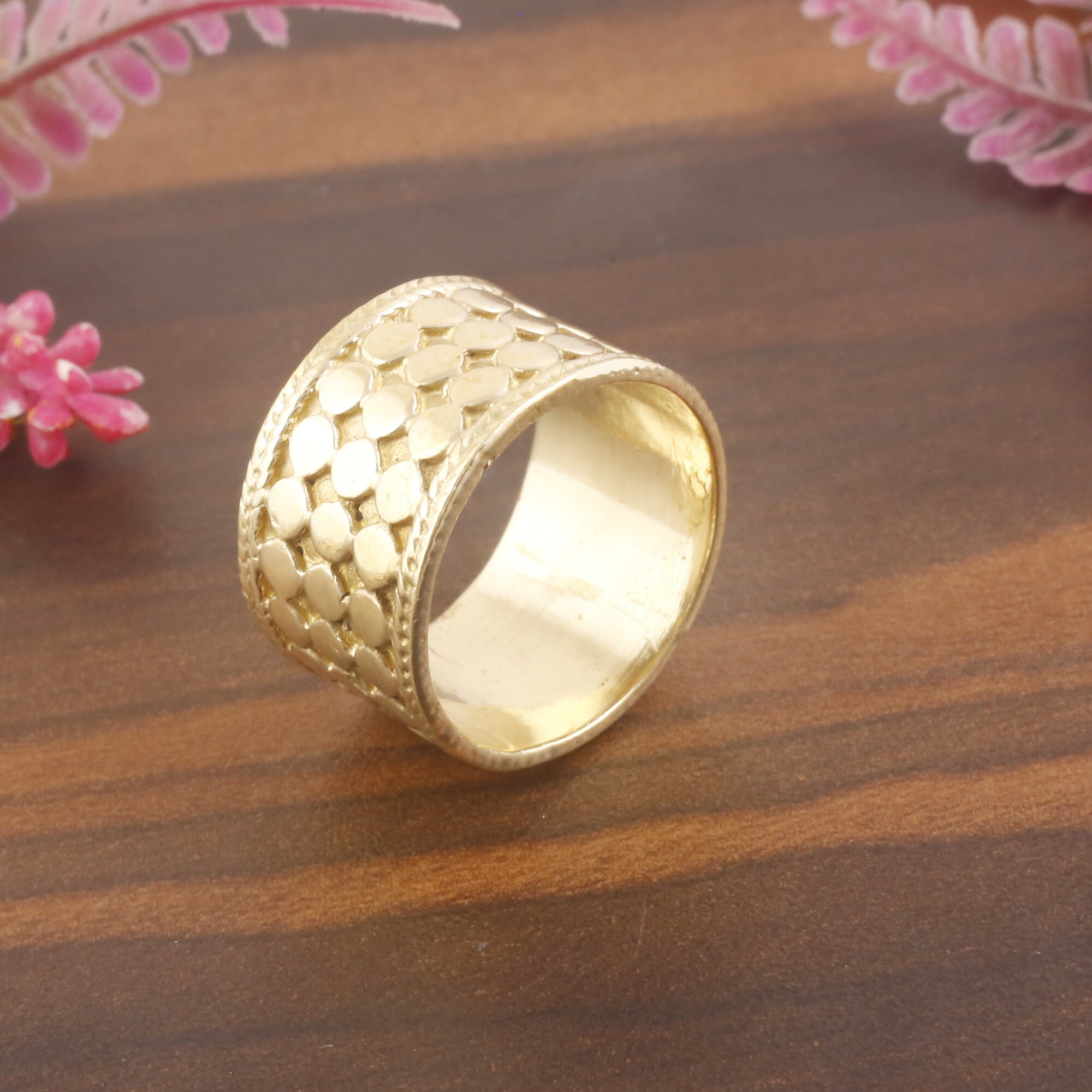 Engraved Brass Ring Religious Ring Meditation RingThumb Etsy