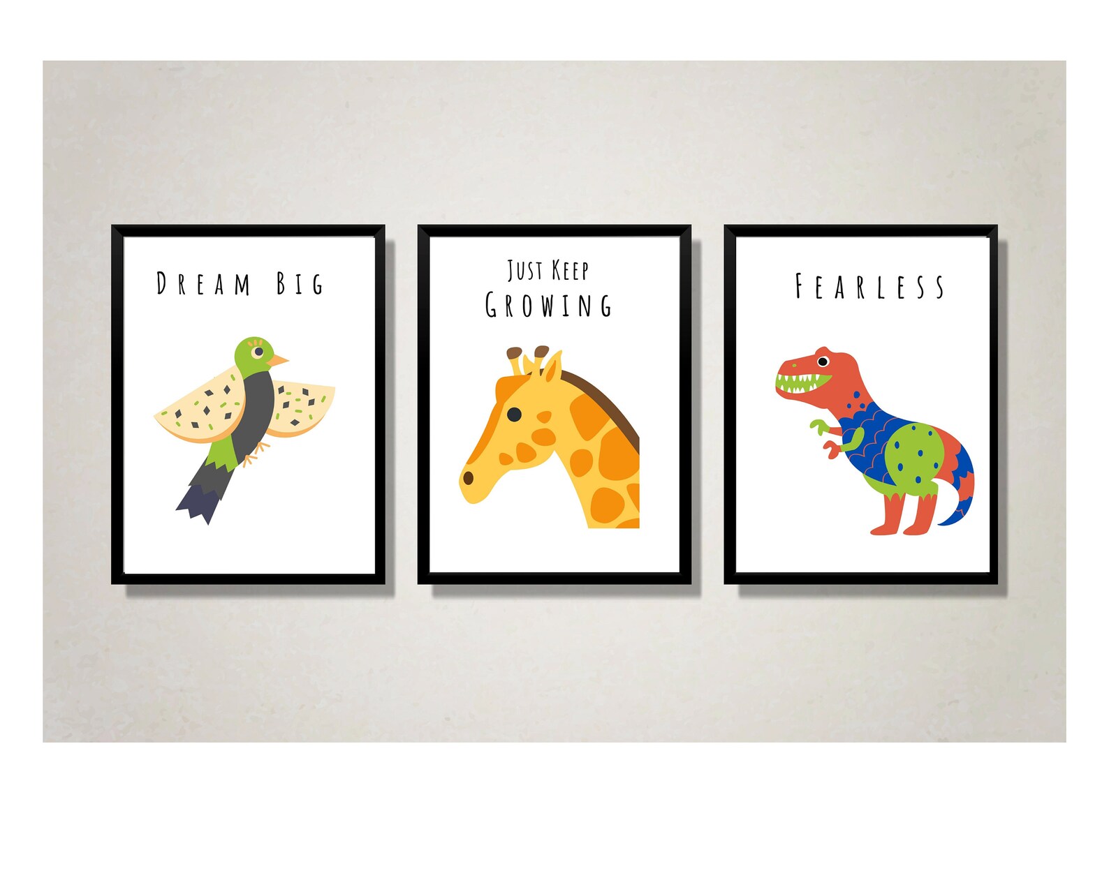 Set of 3 Animal Prints Children's Printable Artwork Etsy