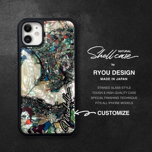 Funda para iPhone 16 con diseño floral de nácar y mapa de Hong Kong, funda para iPhone 15, todos los iPhone, iPhone 14, iPhone 13, iPhone 11, iPhone SE3