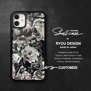 Perlmutt Blumen iPhone 16 Fall, iPhone 15 Fall alle iPhones, iPhone 14, iPhone 13, iPhone 11, , Buntglasstil