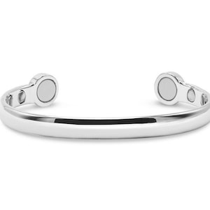 Unisex Premium High Strength Bio Magnetic Bangle in Silver