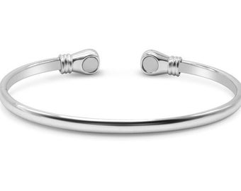 Unisex Copper Magnetic Therapy Bangle in Silver