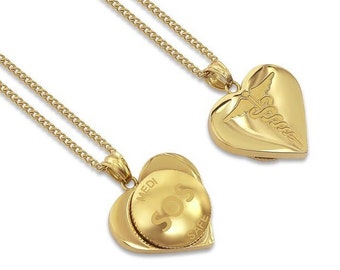 Ladies Medi Safe SOS Heart necklace, Medical alert, Medic ID, Talisman engraved