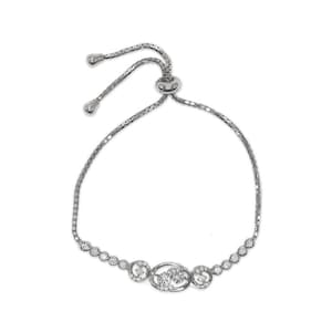 Womens Sterling Silver 925 Dancing Diamond Double Diamond Bracelet in Silver