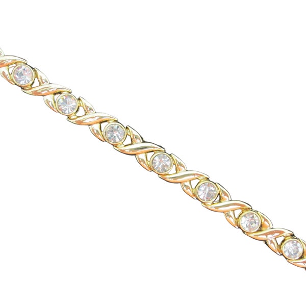 Ladies Magnetic Copper Bracelet, Kisses Design, Magnetic Therapy, Copper Bracelet, 18ct Gold plated