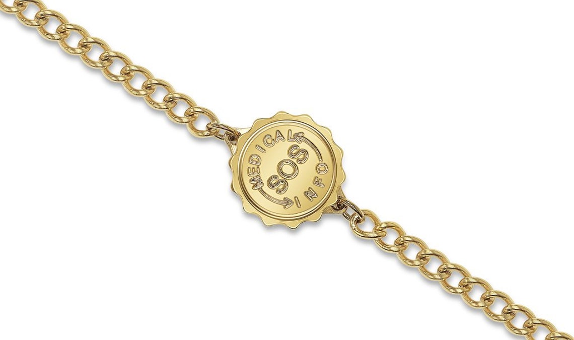 Unisex Medi Safe SOS Gold bracelet Medical alert Medic ID Etsy
