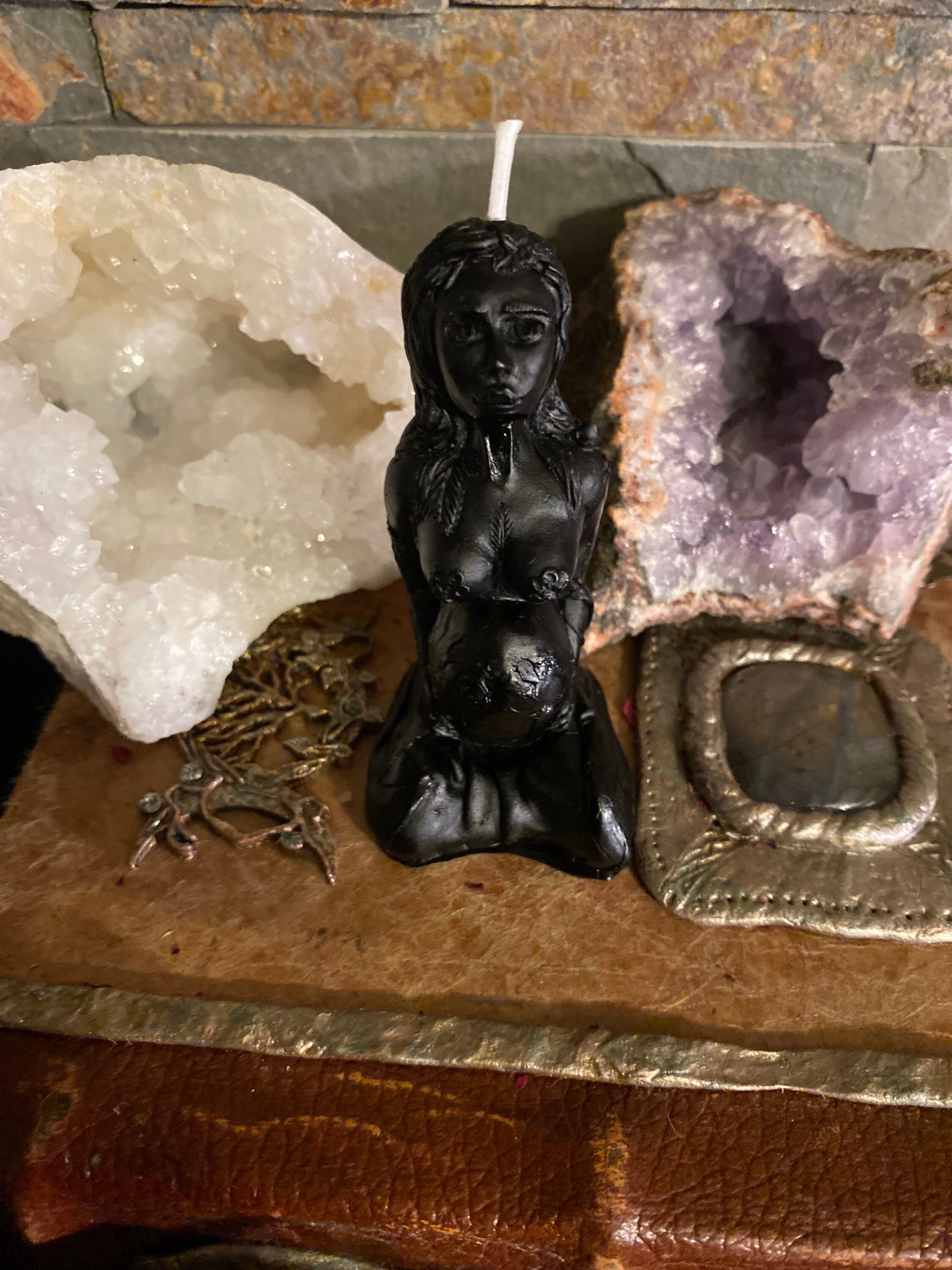 2 Bougies Déesse Fertilité en Cire d'abeille