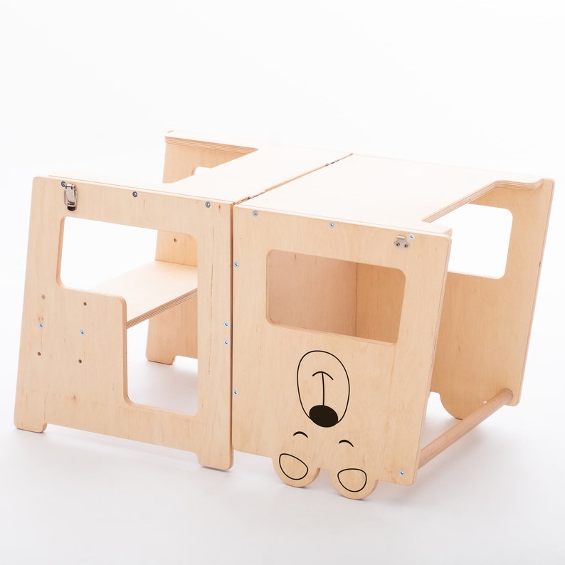 Montessori Tower Adjustable Folding Toddler Towerfoldable Etsy