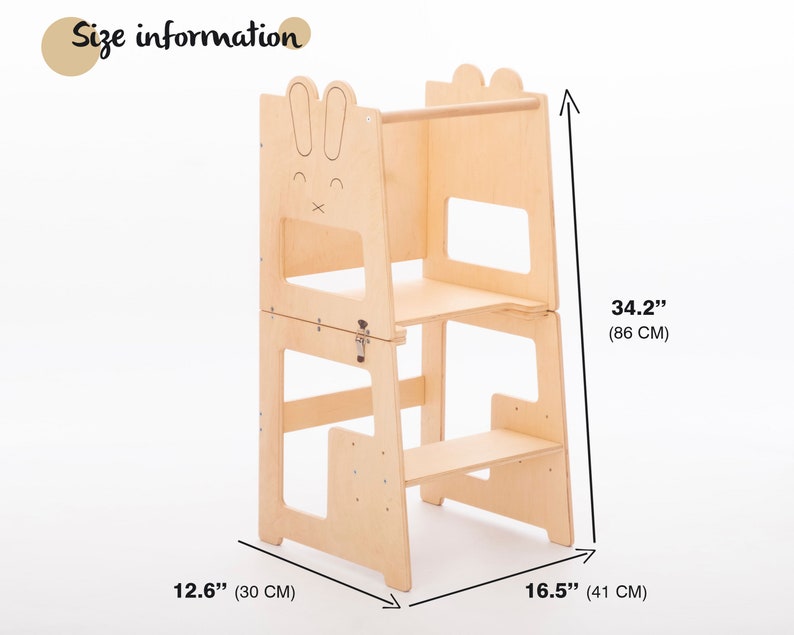 Montessori Tower Adjustable Folding Toddler Towerfoldable Etsy