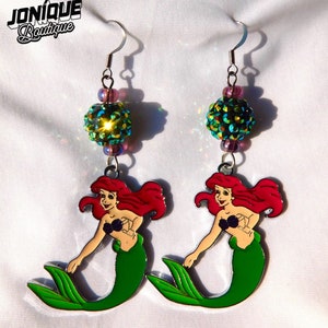 The Little Mermaid, Little Mermaid Earrings, Ariel Earrings, Little Mermaid Jewelry, Ariel Jewelry, Disney Earrings, Disney Jewelry