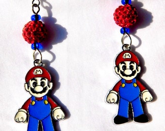 Super Mario Bros Earrings, Mario Earrings, Nintendo Jewelry, Mario Brothers, Mario Bros Jewelry