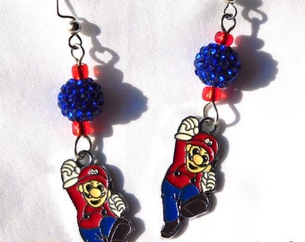 Super Mario Bros Earrings, Mario Earrings, Nintendo Jewelry, Mario Brothers, Mario Bros Jewelry