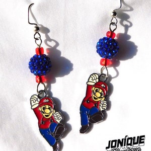 Super Mario Bros Earrings, Mario Earrings, Nintendo Jewelry, Mario Brothers, Mario Bros Jewelry