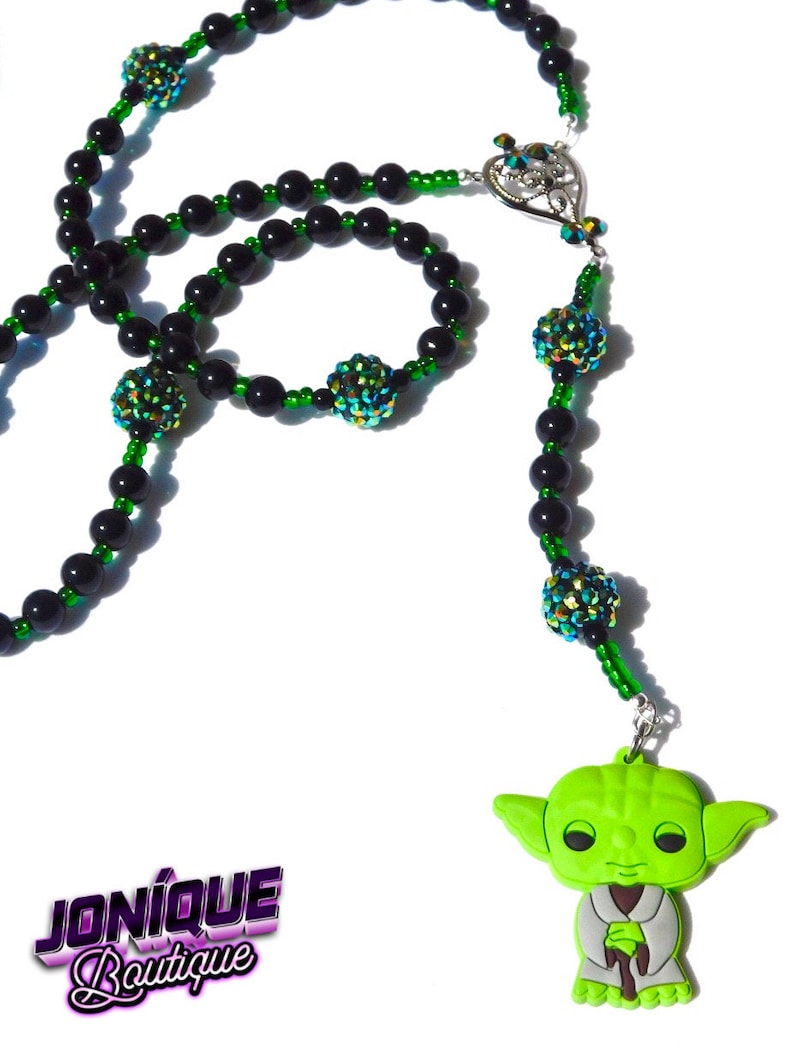 Prayer Beads Star Wars Necklace Kids Necklace YODA Necklace Disney Jewelry Yoda Rosary Disney Necklace Star Wars Jewelry