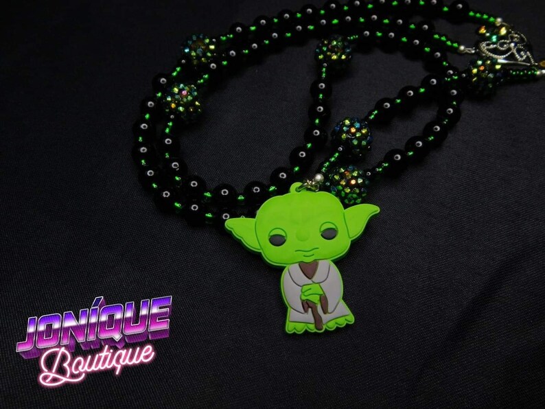 Prayer Beads Star Wars Necklace Kids Necklace YODA Necklace Disney Jewelry Yoda Rosary Disney Necklace Star Wars Jewelry