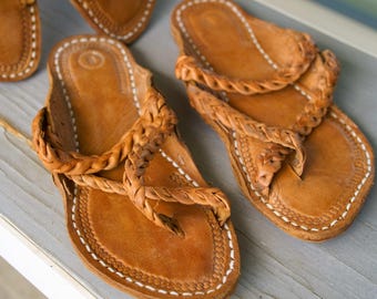 Indian leather flip flops