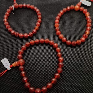 Tibetan agate mala, carnelian mala, orange semiprecious stone mala
