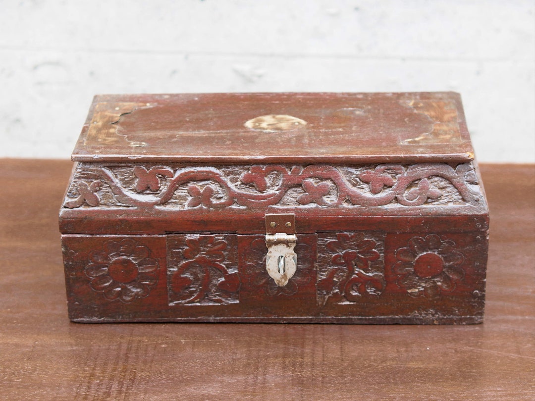Indian Wood and Metal Trunk Cod.box52 - Etsy