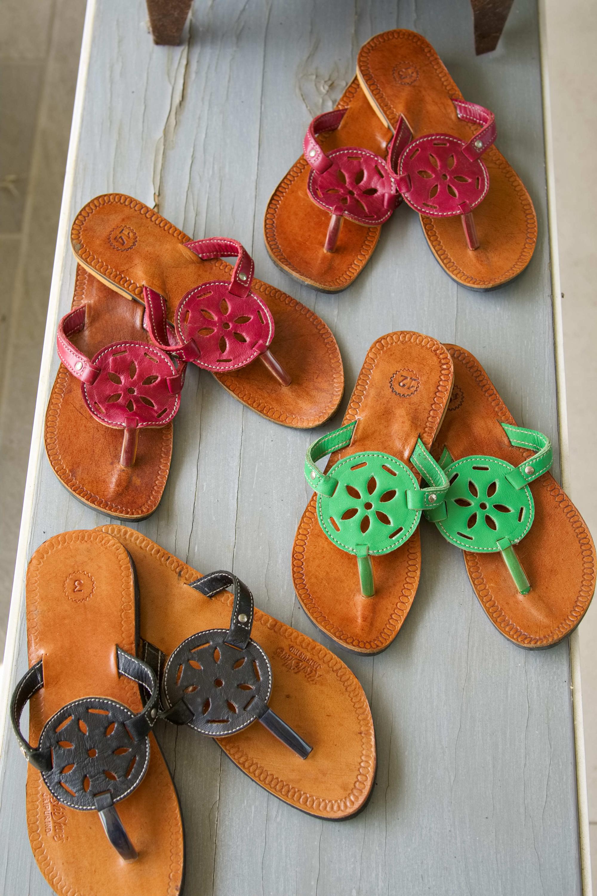 Indian leather flip flops