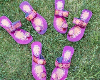 Indian leather flip flops