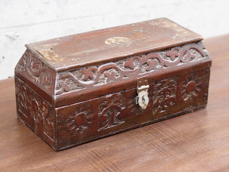 Indian Wood and Metal Trunk Cod.box52 - Etsy