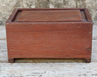 colonial india box antique colonial indian box in teak natural wood cod.SGH1