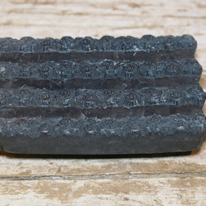 old stamp print block engraved wooden stamp print on fabrics lithography code TI96