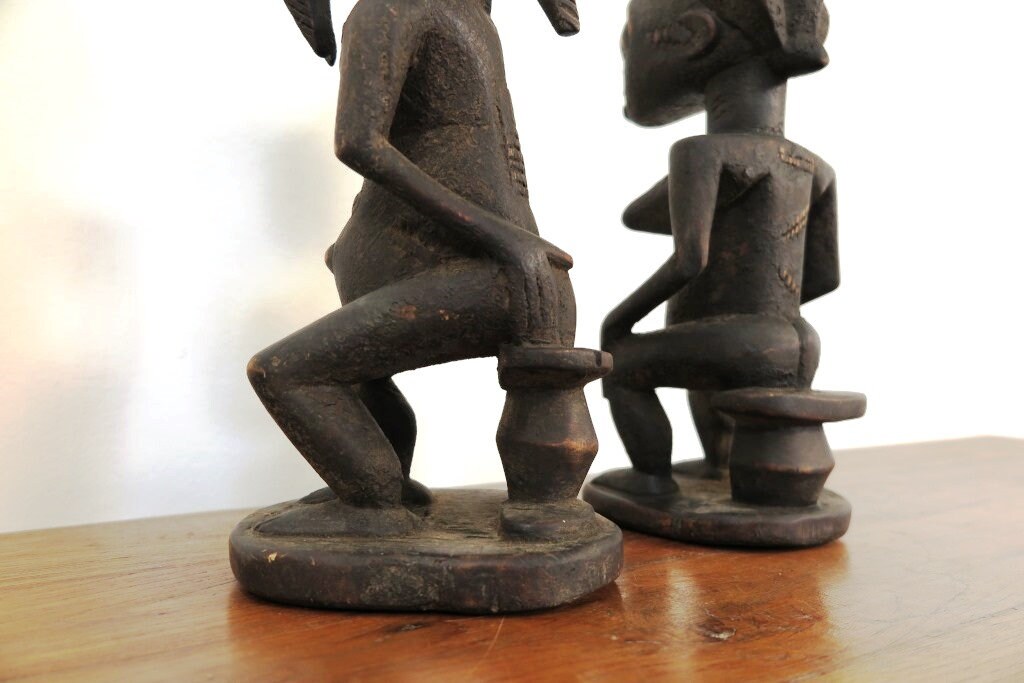 Pair African Baulè Statues Cod. Sb385 | Etsy