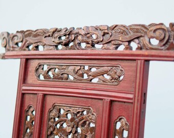 中国書見台 cod.LEGGIO1、中国骨董品、彫刻木、中国赤漆、ブック